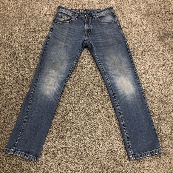 TK Axel Jeans Mens 30x32 Blue Straight Dark Wash Pockets Stretch Denim - Picture 1 of 12